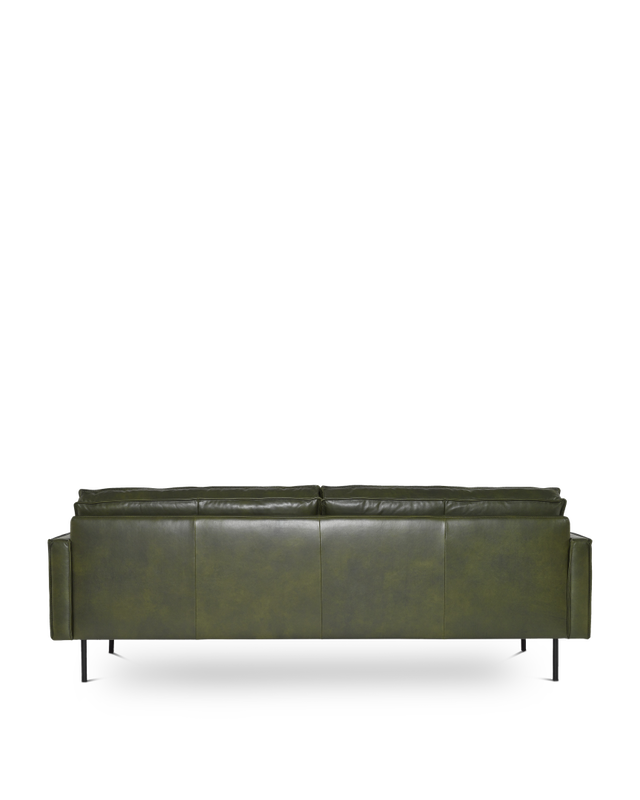 Forest Green Leather Sofa Baci Living Room