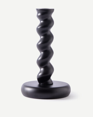 candle holder twister black M, Black, medium