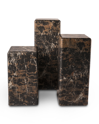 Pillar marble look brown L, Dark brown, medium
