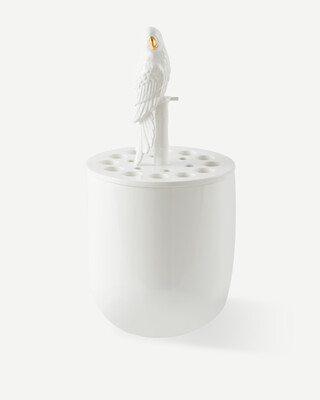vase bird watching, White, medium