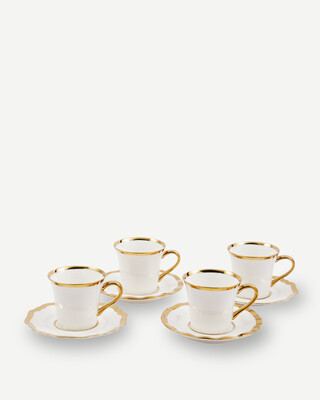 coffee cups golden finds set 4, White, medium