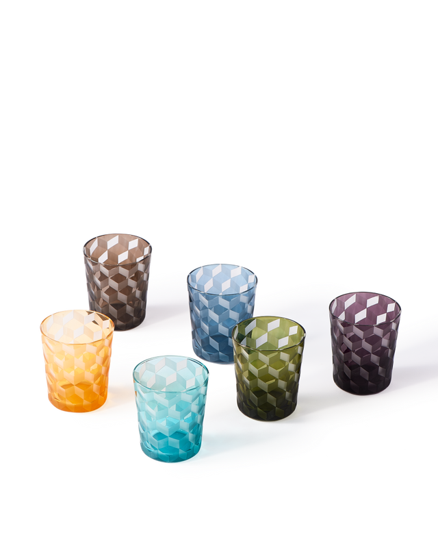 Tumbler blocks multicolour set 6, Multi-colour, large