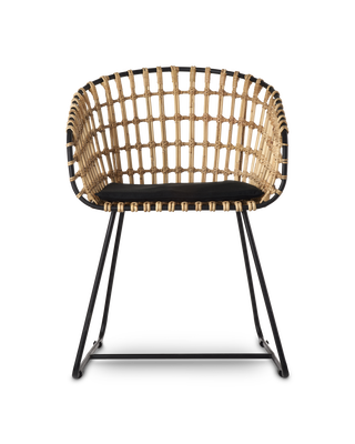 Chair Tokyo black/rattan, Beige, medium