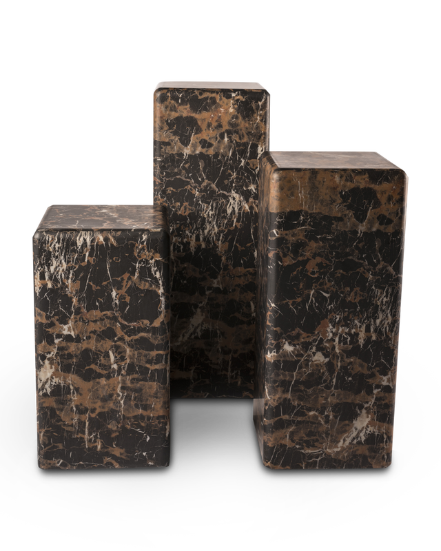 Pillar marble look brown L, Dark brown, large